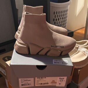 Balenciaga Women's Beige Sock Sneakers